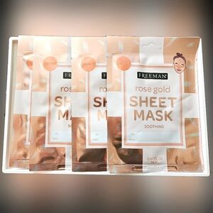 NWT FREEMAN BEAUTY ROSE GOLD SHEET MASK SET OF 4!